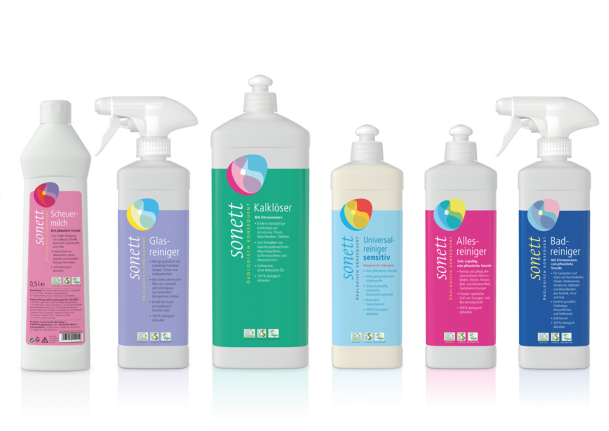 Kalklöser Glasreiniger Badreiniger Ökologisch umweltschonend Reinigungsmittel Sonett Sanovital Lana